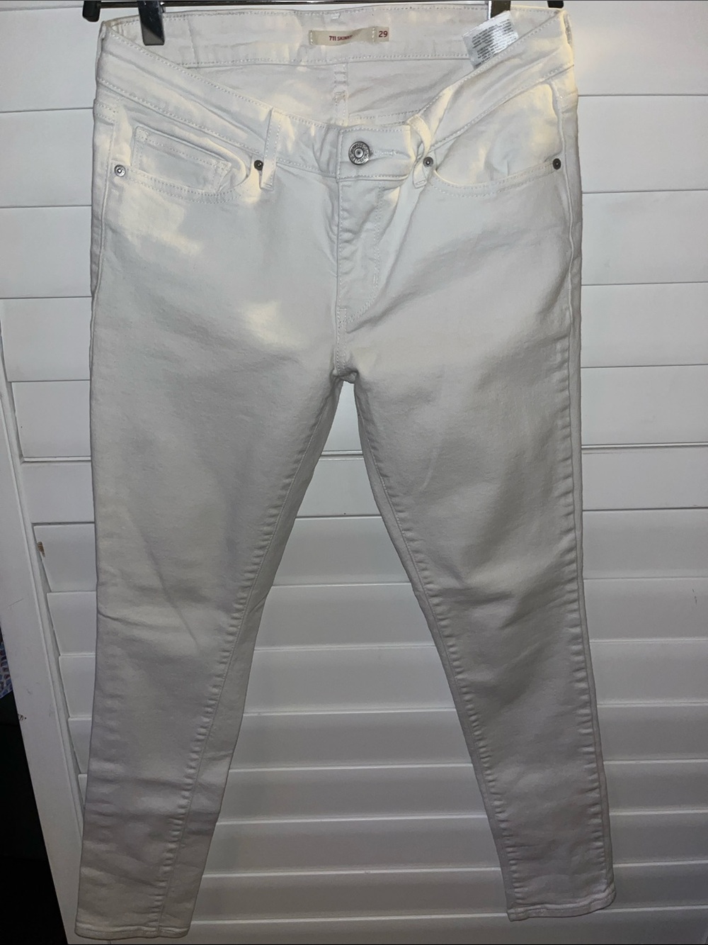 Women's White Skinny Jeans — Stretch Mid-Rise Slim Fit
